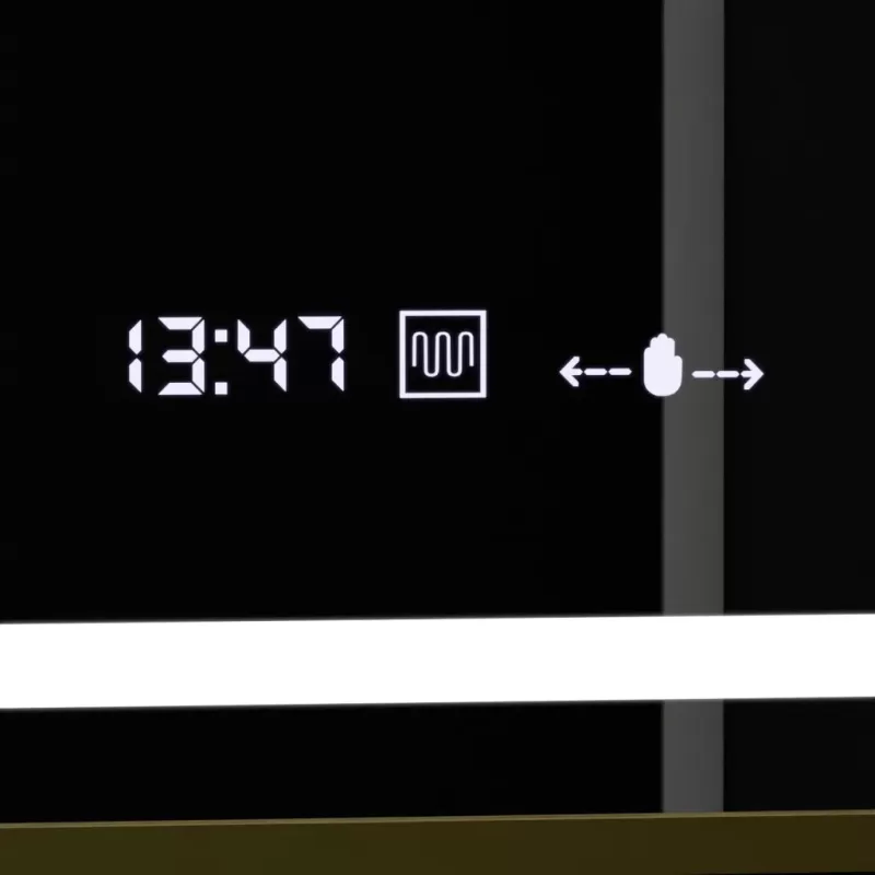 Oglinda LED Rectangulara, 100x80cm, Verite Royale Gold Motion Glow Marcello, Sistem Dezaburire, Ceas & Termometru, Dimabila