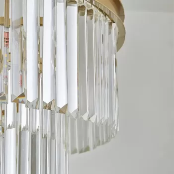 Candelabru Cristal CHAMBORD Nobile 5xE14, Diametru 38cm, Auriu Mat, Inaltime Reglabila