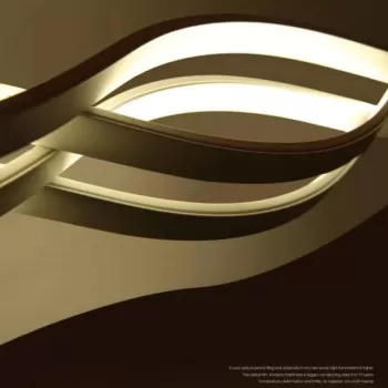 Lustra LED suspendata cu telecomanda WAVE 105W, Liniara, lumina Rece/Calda/Neutra, Dimabila, Alb, Inaltime Reglabila