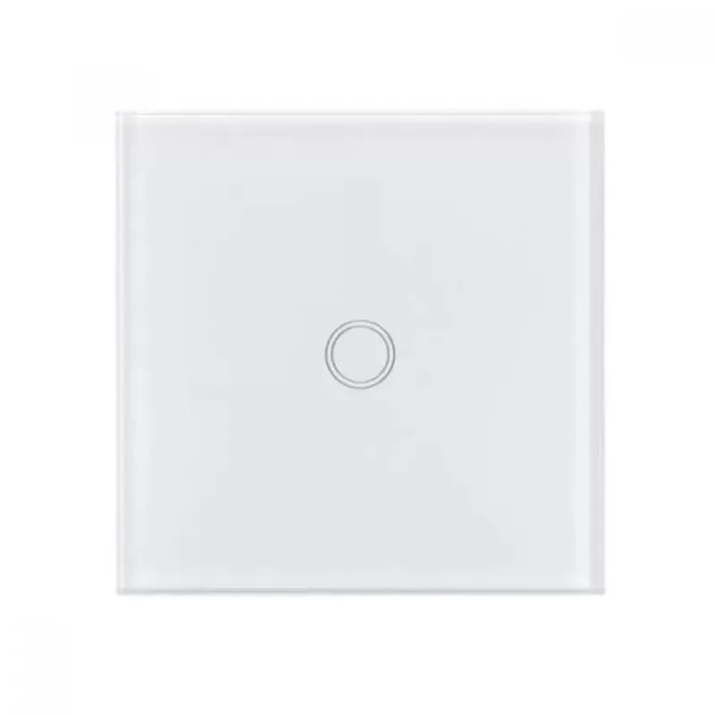 Intrerupator Touch Simplu cu Telecomanda Sticla Securizata Alb