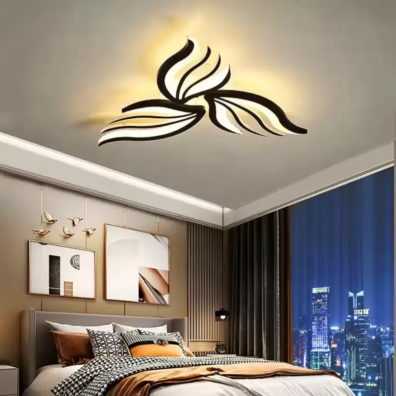 Lustra LED cu telecomanda SAKURA 37W, 3 Petale, lumina Rece/Calda/Neutra, Dimabila, Alb