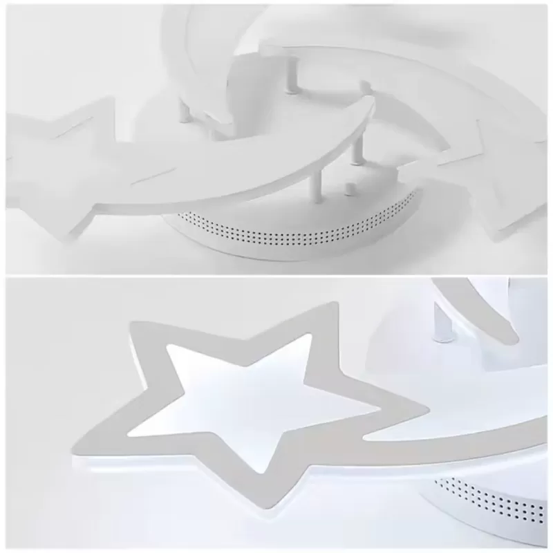 Lustra LED cu telecomanda IPOMOEA 48W, 3 Stele, lumina Rece/Calda/Neutra, Dimabila, Alb