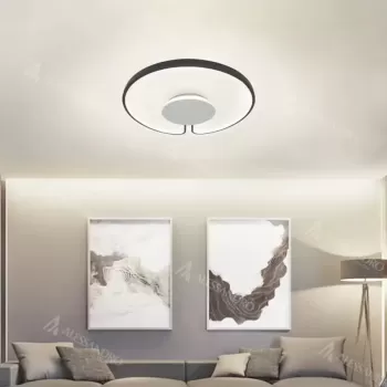 Lustra LED ADARA 90W, Rotunda, lumina Neutra, 4000K, Negru