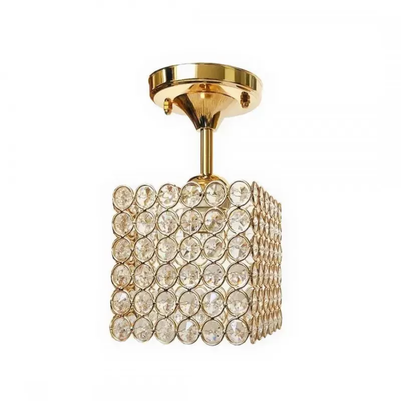 Lustra Catrina Cristal, 1 x E27, Patrat, Auriu