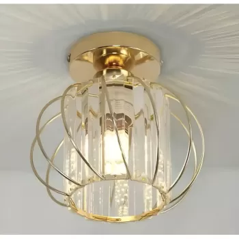 Lustra Cora 1XE27, Auriu, Metal si Cristal