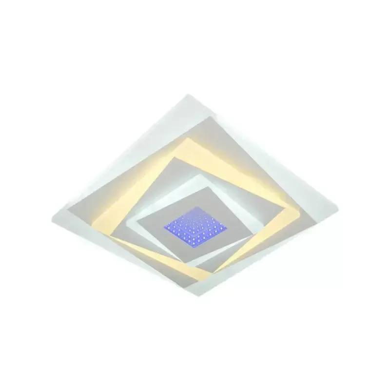 Lustra LED NIVARA RGB 3D 20W, lumina Rece/Calda/Neutra, Alb