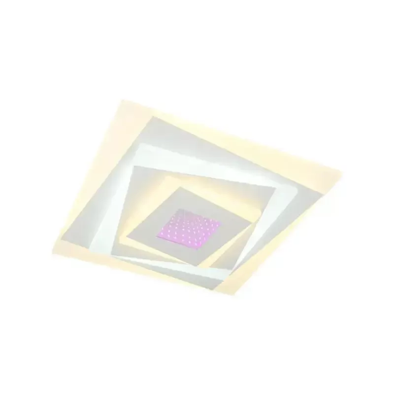 Lustra LED NIVARA RGB 3D 20W, lumina Rece/Calda/Neutra, Alb