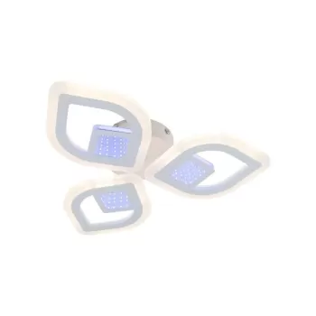Lustra LED cu telecomanda ZENI 3D 60W, 3 Elemente, lumina Rece/Calda/Neutra, Dimabila, Alb