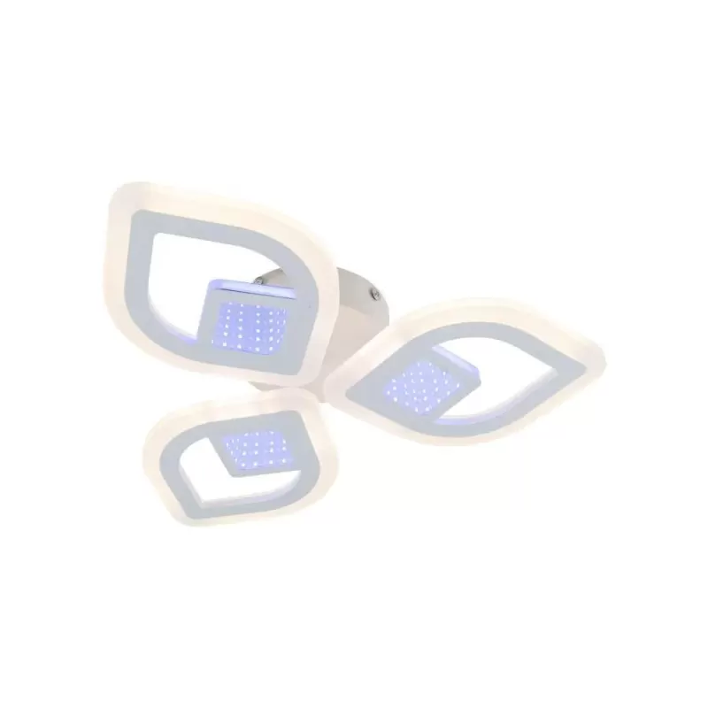 Lustra LED cu telecomanda ZENI 3D 60W, 3 Elemente, lumina Rece/Calda/Neutra, Dimabila, Alb