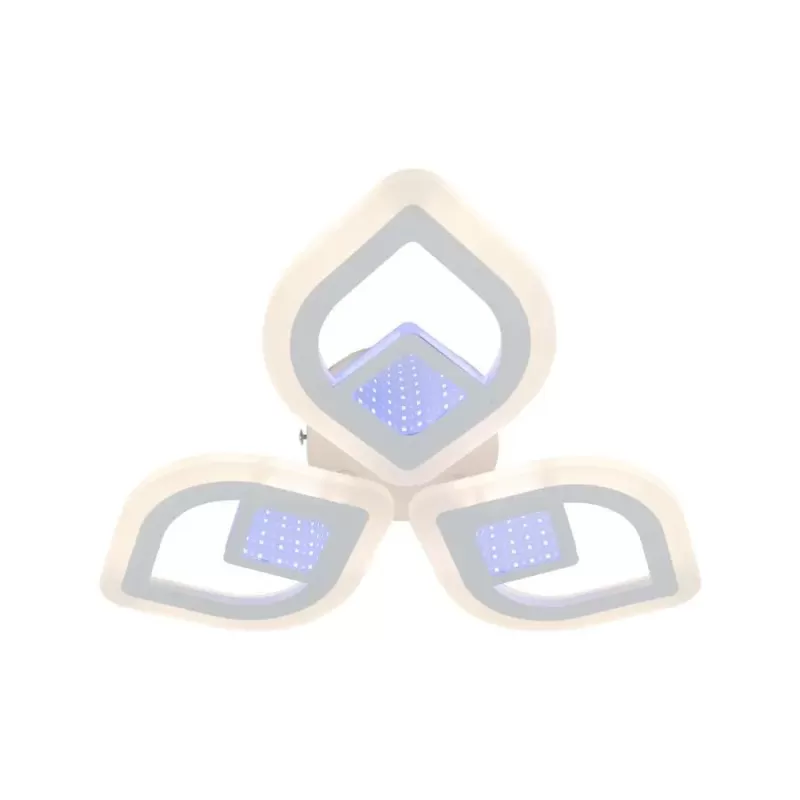 Lustra LED cu telecomanda ZENI 3D 60W, 3 Elemente, lumina Rece/Calda/Neutra, Dimabila, Alb