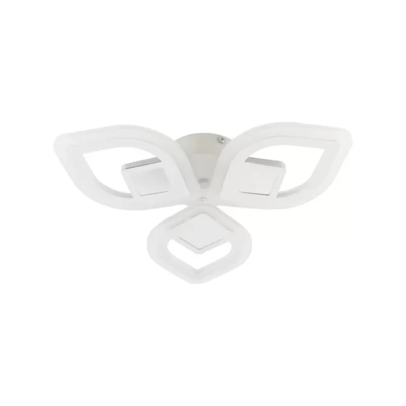 Lustra LED cu telecomanda ZENI 3D 60W, 3 Elemente, lumina Rece/Calda/Neutra, Dimabila, Alb