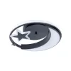 Lustra LED cu telecomanda ALYONA 44W, Luna si Stea, lumina Rece/Calda/Neutra, Dimabila, Negru