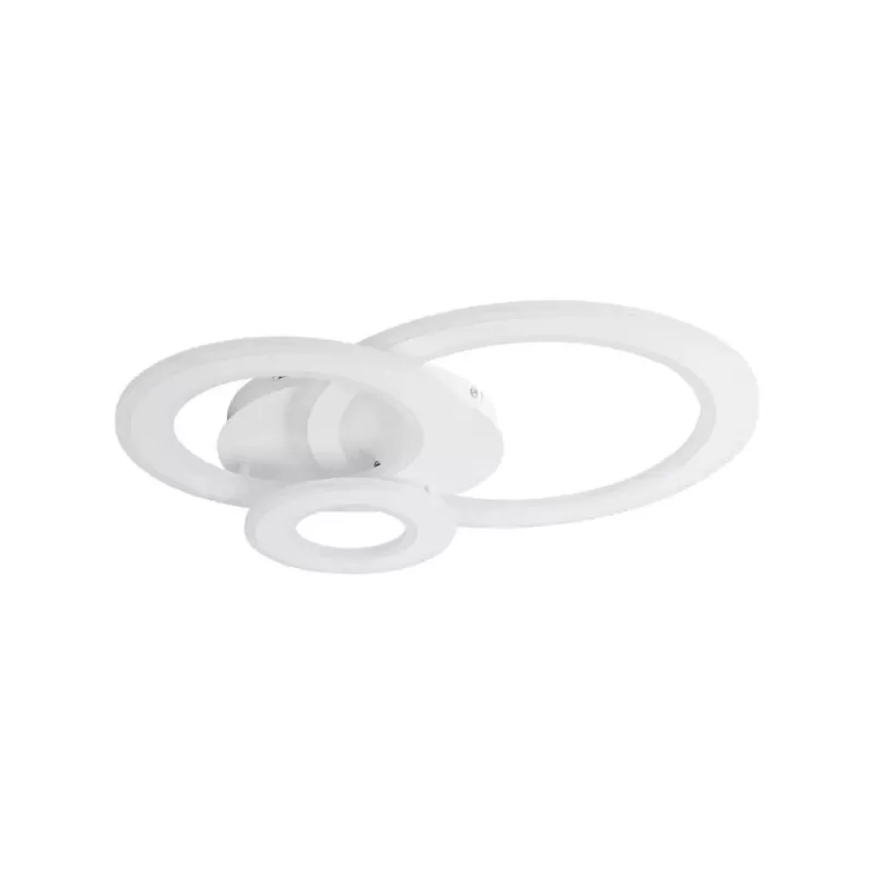 Lustra LED KYLIE 77W, 3 Cercuri, lumina Rece/Calda/Neutra, Alb