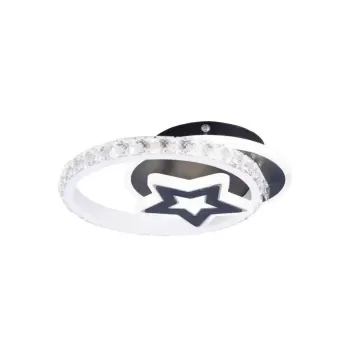 Lustra LED AMELIA 48W, Stea, lumina Rece/Calda/Neutra, Alb Negru