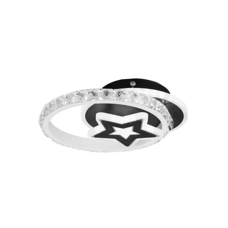 Lustra LED AMELIA 48W, Stea, lumina Rece/Calda/Neutra, Alb Negru