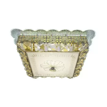 Lustra LED cu cristal ANAIDA RGB 48W, lumina Calda, 3000K, Auriu