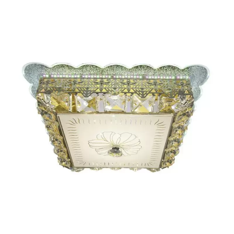 Lustra LED cu cristal ANAIDA RGB 48W, lumina Calda, 3000K, Auriu