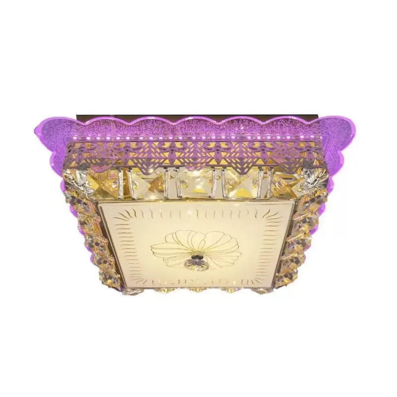 Lustra LED cu cristal ANAIDA RGB 48W, lumina Calda, 3000K, Auriu