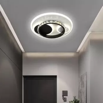 Lustra LED cu cristal ARIELLA 30W, Rotunda, lumina Rece/Calda/Neutra, Negru