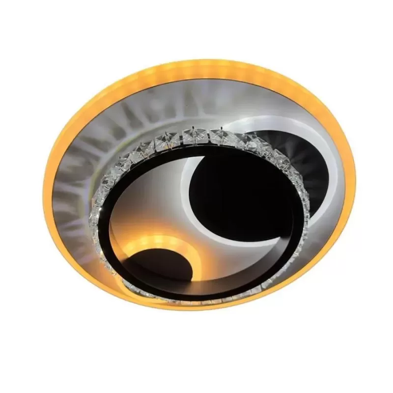 Lustra LED cu cristal ARIELLA 30W, Rotunda, lumina Rece/Calda/Neutra, Negru