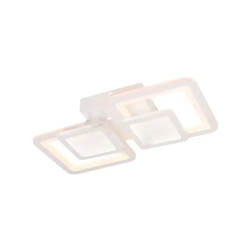 Lustra LED cu telecomanda BALANS 48W, 2 Patrate, lumina Rece/Calda/Neutra, Dimabila, Alb