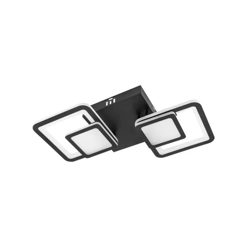 Lustra LED cu telecomanda BALANS 48W, 2 Patrate, lumina Rece/Calda/Neutra, Dimabila, Negru