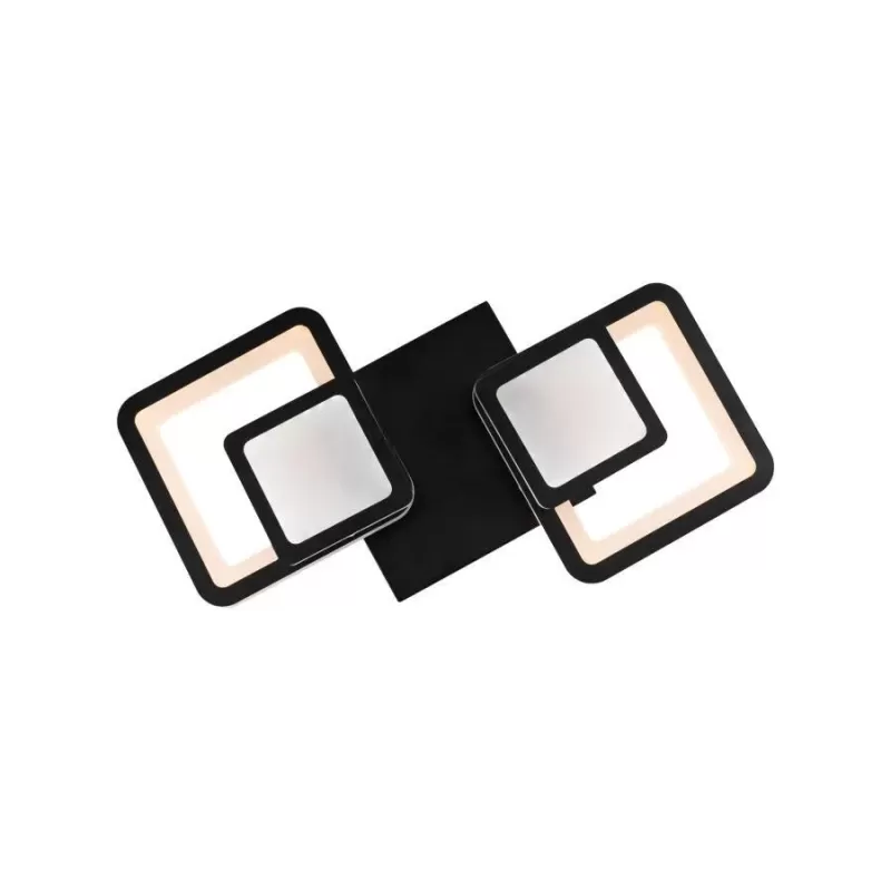 Lustra LED cu telecomanda BALANS 48W, 2 Patrate, lumina Rece/Calda/Neutra, Dimabila, Negru