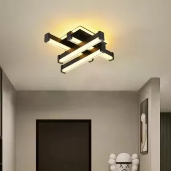 Lustra LED CADE 54W, 4 Elemente, Liniara, lumina Rece/Calda/Neutra, Negru