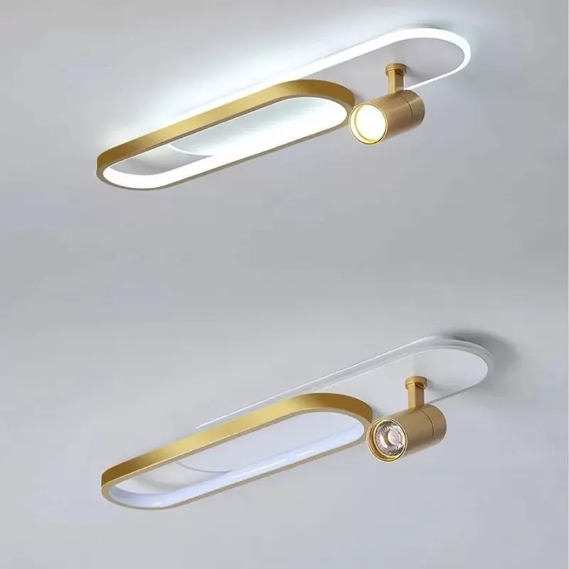 Lustra LED cu Proiector Reglabil FISSO Camilla, 24W, lumina Rece/Calda/Neutra, Auriu Lucios