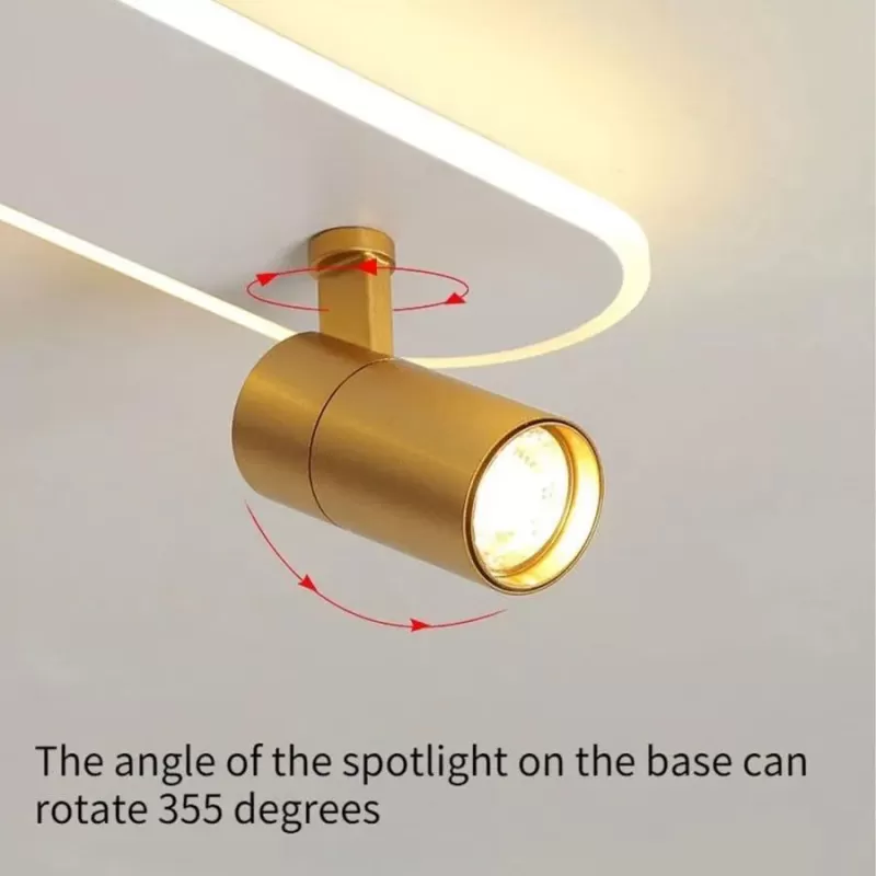 Lustra LED cu Proiector Reglabil FISSO Camilla, 24W, lumina Rece/Calda/Neutra, Auriu Lucios