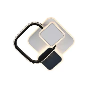 Lustra LED cu cristal GELLA 48W, Patrata, lumina Rece/Calda/Neutra, Alb Negru