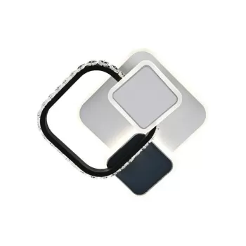 Lustra LED cu cristal GELLA 48W, Patrata, lumina Rece/Calda/Neutra, Alb Negru