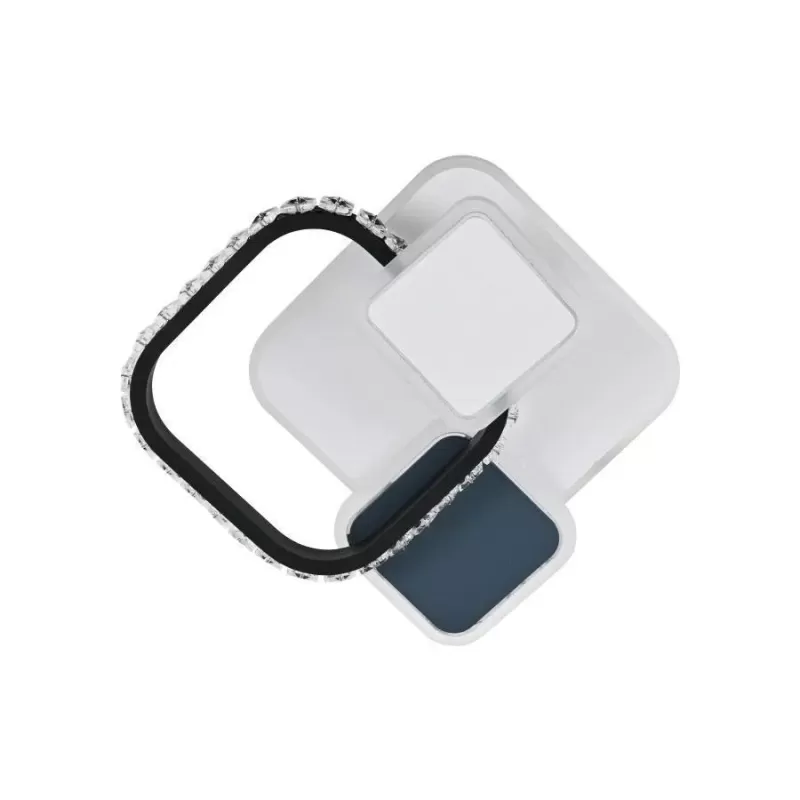 Lustra LED cu cristal GELLA 48W, Patrata, lumina Rece/Calda/Neutra, Alb Negru