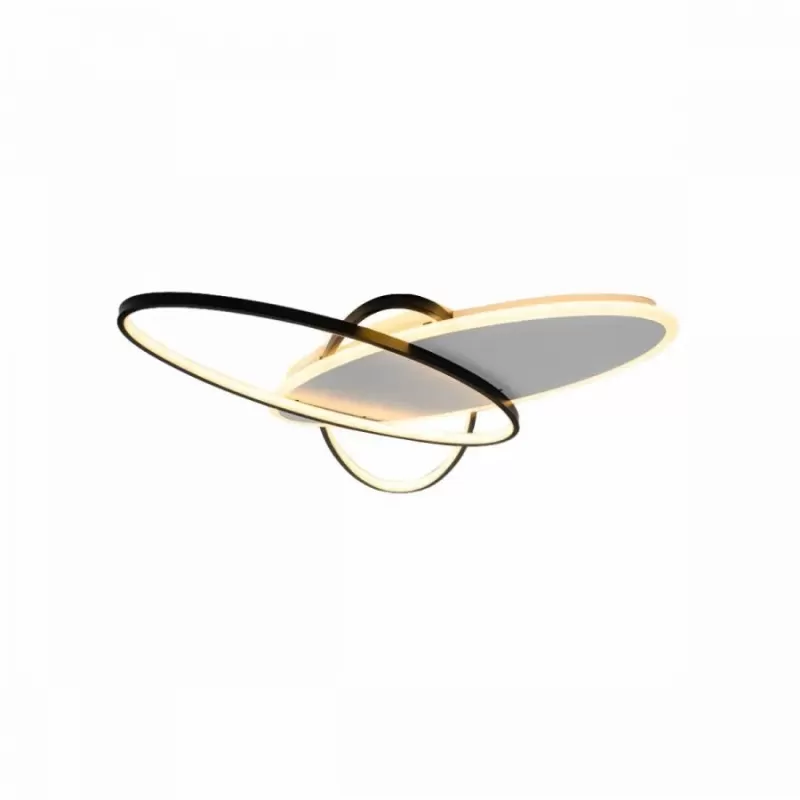 Lustra LED cu telecomanda LIGURIA 81W, 3 Ovale, lumina Rece/Calda/Neutra, Dimabila, Negru Alb