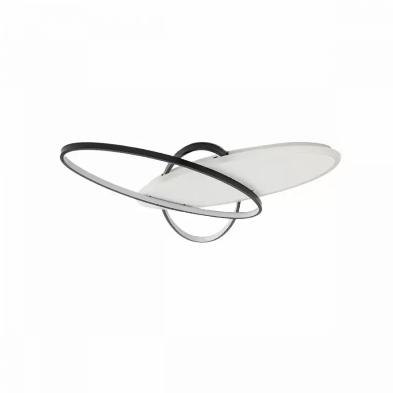 Lustra LED cu telecomanda LIGURIA 81W, 3 Ovale, lumina Rece/Calda/Neutra, Dimabila, Negru Alb