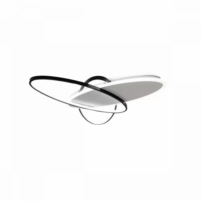 Lustra LED cu telecomanda LIGURIA 81W, 3 Ovale, lumina Rece/Calda/Neutra, Dimabila, Negru Alb