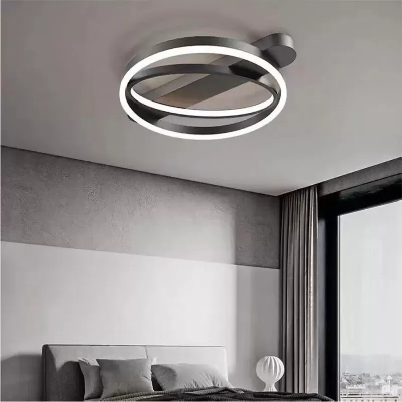 Lustra LED cu telecomanda CERELIS 90W, lumina Rece/Calda/Neutra, Dimabila, Negru