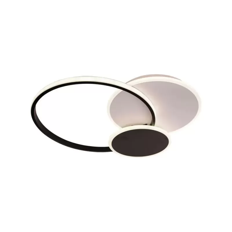 Lustra LED cu telecomanda KILLIAN 82W, 3 Cercuri, lumina Rece/Calda/Neutra, Dimabila, Negru Alb