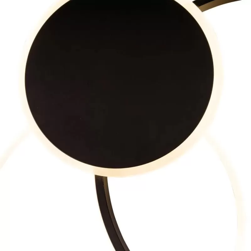 Lustra LED cu telecomanda KILLIAN 82W, 3 Cercuri, lumina Rece/Calda/Neutra, Dimabila, Negru Alb