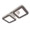 Lustra LED cu telecomanda si cristal QUADRIS 24W, 2 Patrate, lumina Rece/Calda/Neutra, Dimabila, Alb