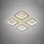 Lustra LED cu telecomanda si cristal BLAKELY RGB 74W, 4 Patrate, lumina Rece/Calda/Neutra, Dimabila, Alb