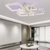 Lustra LED cu telecomanda si cristal NOVA RHOMBA RGB 178W, 6 Patrate, lumina Rece/Calda/Neutra, Dimabila, Crom Lucios