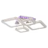 Lustra LED cu telecomanda si cristal NOVA RHOMBA RGB 60W, 4 Patrate, lumina Rece/Calda/Neutra, Dimabila, Crom Lucios