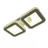 Lustra LED cu telecomanda si cristal QUADRIS 24W, 2 Patrate, lumina Rece/Calda/Neutra, Dimabila, Alb