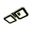 Lustra LED cu telecomanda si cristal QUADRIS 24W, 2 Patrate, lumina Rece/Calda/Neutra, Dimabila, Negru
