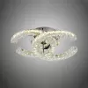 Lustra LED cu telecomanda si cristal SHIA 27W, 2 Cercuri, lumina Rece/Calda/Neutra, Dimabila, Crom Lucios
