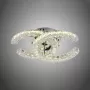 Lustra LED cu telecomanda si cristal SHIA 27W, 2 Cercuri, lumina Rece/Calda/Neutra, Dimabila, Crom Lucios