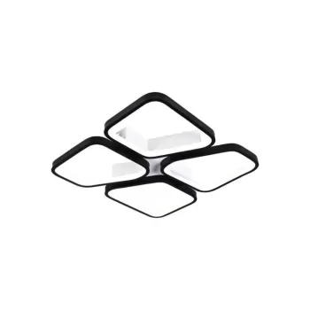 Lustra LED cu telecomanda DAIKI 79W, 4 Patrate, lumina Rece/Calda/Neutra, Dimabila, Negru