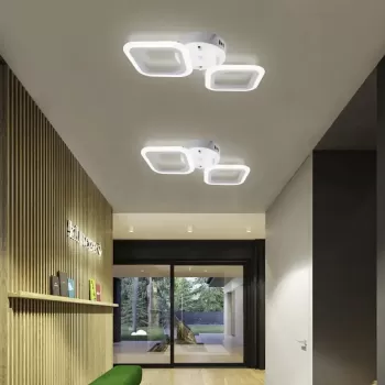 Lustra LED ERIKA 11W, 2 Patrate, lumina Neutra, Alb