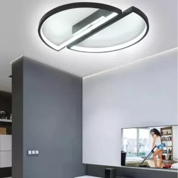 Lustra LED cu telecomanda VECTOR ARCUS 35W, 2 Elemente, lumina Rece/Calda/Neutra, Dimabila, Negru